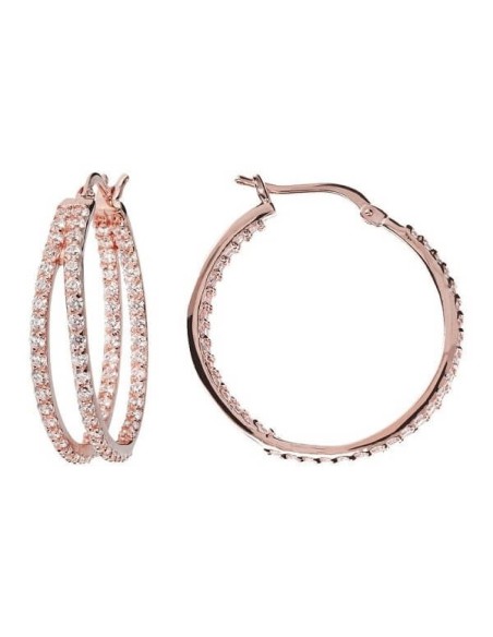 Orecchini Bronzallure a cerchio rosè  con zirconi WSBZ00996