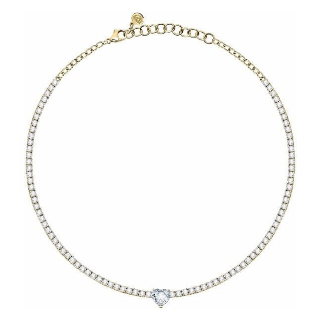 Chiara Ferragni First Love golden necklace with zircons J19AUV04