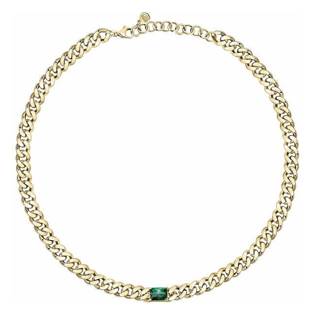 Chiara Ferragni Bossy Chain necklace with green zircon J19AUW30