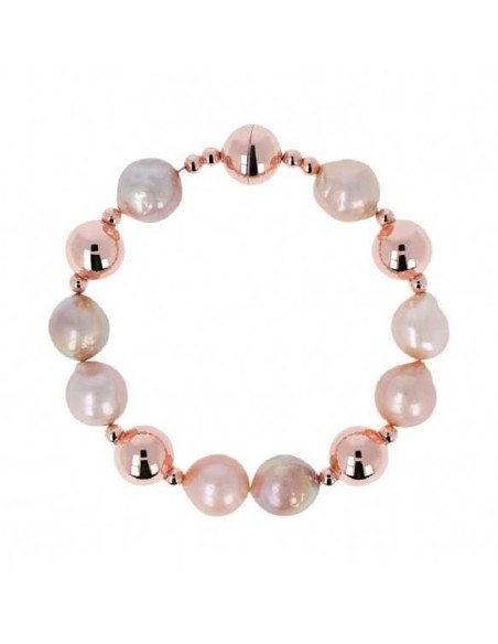 Bracciale Bronzallure con perle ming e sfere rosè WSBN00044