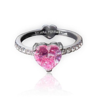 Chiara Ferragni First Love ring with pink heart J19AUV42