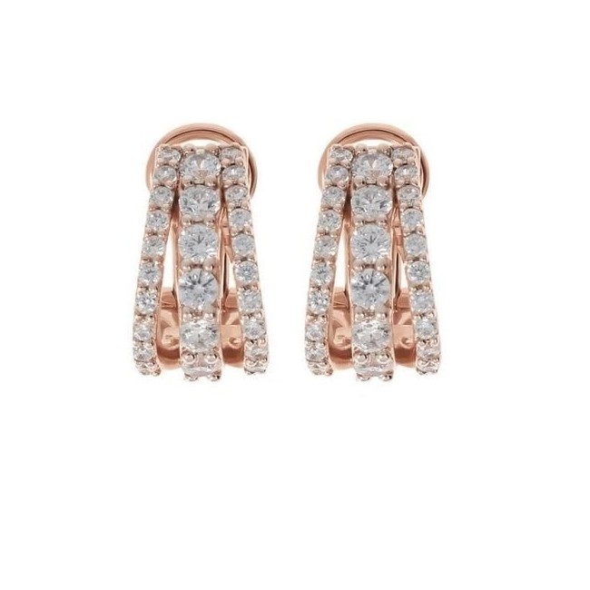 Bronzallure rosè earrings with white zircons WSBZ01981 W