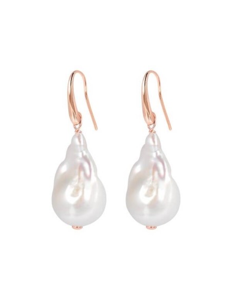 Bronzallure pendant earrings with white baroque pearls WSBZ01817