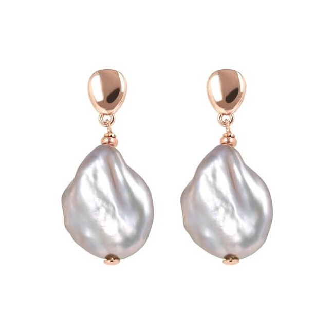 Orecchini Bronzallure pendenti con perla grigia WSBZ01817 GPRL
