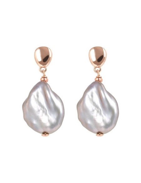 Orecchini Bronzallure pendenti con perla grigia WSBZ01817 GPRL
