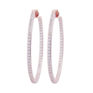 Bronzallure oval earrings with white zircons WSBZ00587 WR