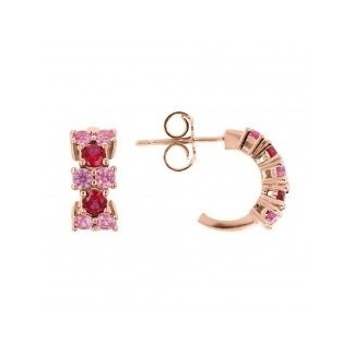 Bronzallure band earrings with ruby crystals WSBZ02002 RED