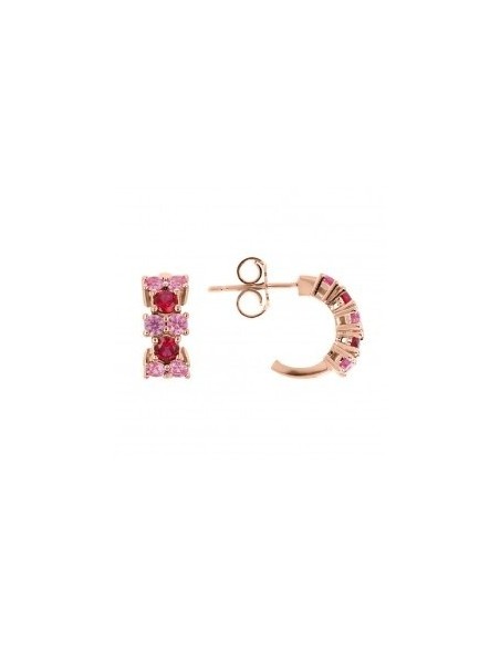 Bronzallure band earrings with ruby crystals WSBZ02002 RED