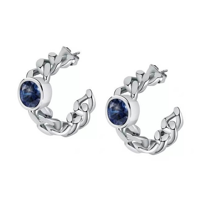 Chiara Ferragni Bossy Chain Ohrringe mit blauen Steinen J19AUW24