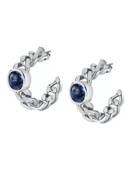 Chiara Ferragni Bossy Chain earrings with blue stones J19AUW24