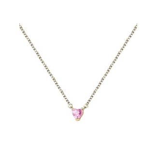 Chiara Ferragni First Love golden necklace with pink heart J19AUV06