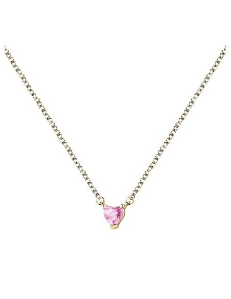 Chiara Ferragni First Love golden necklace with pink heart J19AUV06