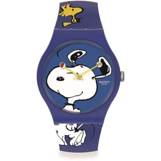 Orologio Swatch Peanuts Hee Hee Hee blu  SO29Z106