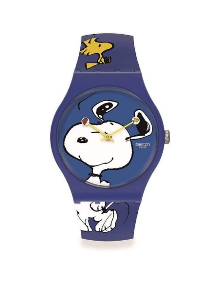 Swatch Peanuts Hee Hee Hee blaue Uhr SO29Z106