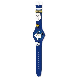 Orologio Swatch Peanuts Hee Hee Hee blu  SO29Z106 2