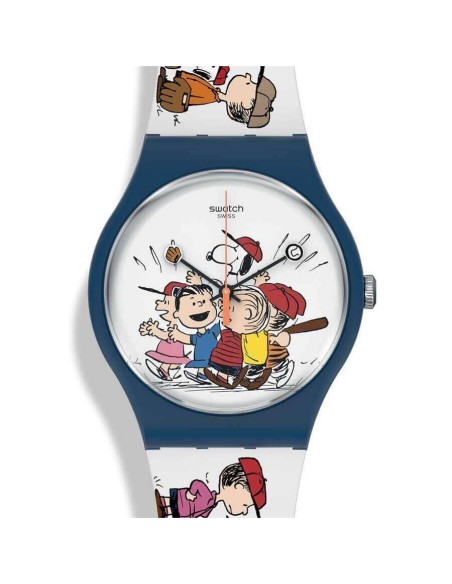 Orologio Swatch Peanuts First Base bianco SO29Z107