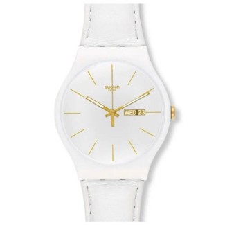 Orologio Swatch New Gent White Character in pelle bianco SUOW703