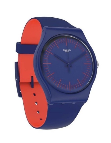 Swatch New Gent BluenRed blaue Uhr - SUON146