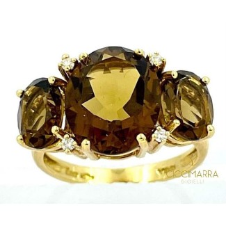 Kiara-Ring aus Gelbgold mit Cognacquarz und Diamanten KLID1957 2