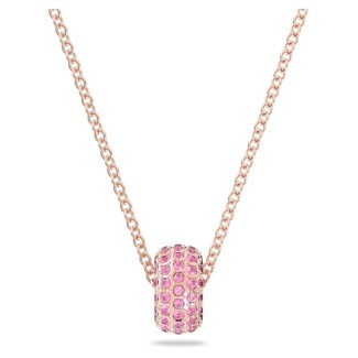 Swarovski Stone rosé necklace with pink circle - 5642887