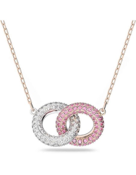 Collana Swarovski Stone con cerchi bianco e rosa - 5642884