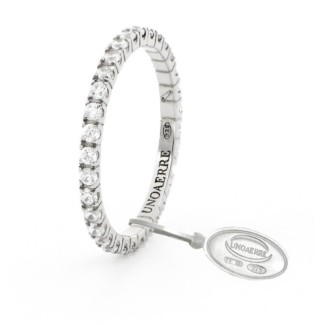 Unoaerre circular silver ring with zircons