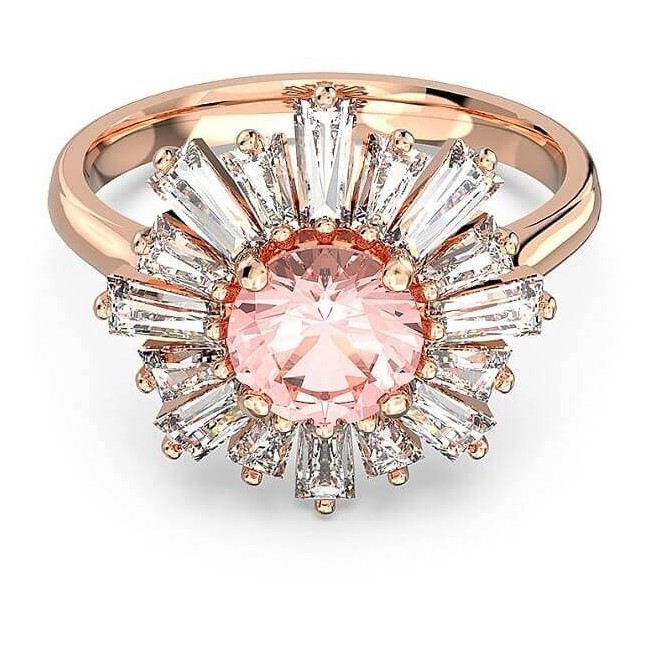 Rose Swarovski Sunshine pink and white ring - 5642970