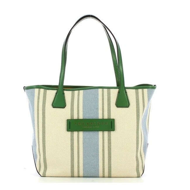Shopper bag woman The Bridge Alba Canvas Green 04290205