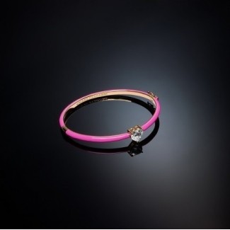 Pink bangle Chiara Ferragni Love Parade white heart J19AVI27