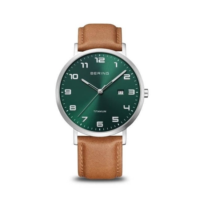 Bering Titanium watch green dial - 18640-568