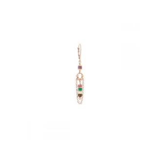 Single Maman et Sophie pendant earring with colored stones