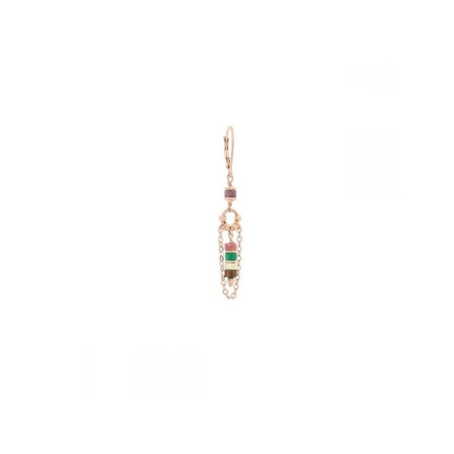 Single Maman et Sophie pendant earring with colored stones