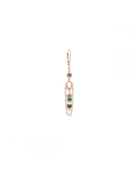 Single Maman et Sophie pendant earring with colored stones