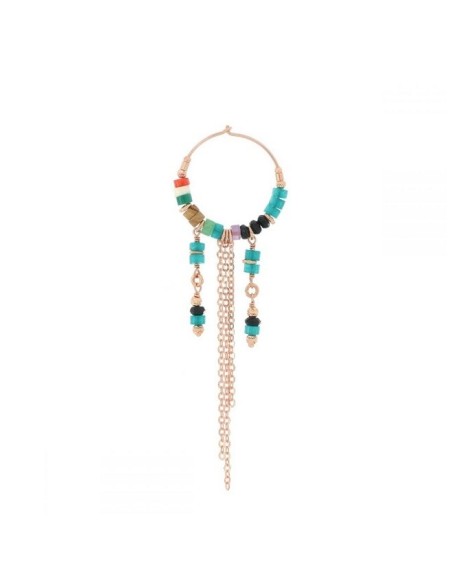 Single Maman et Sophie Circle Earring with Colored Stones