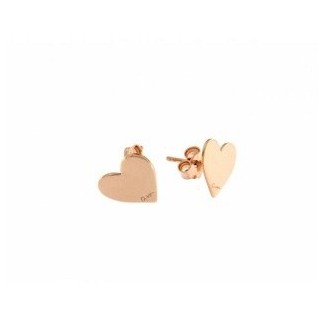 Rue Des Mille Earrings with heart in Rosé Silver - HORLOBO CUO