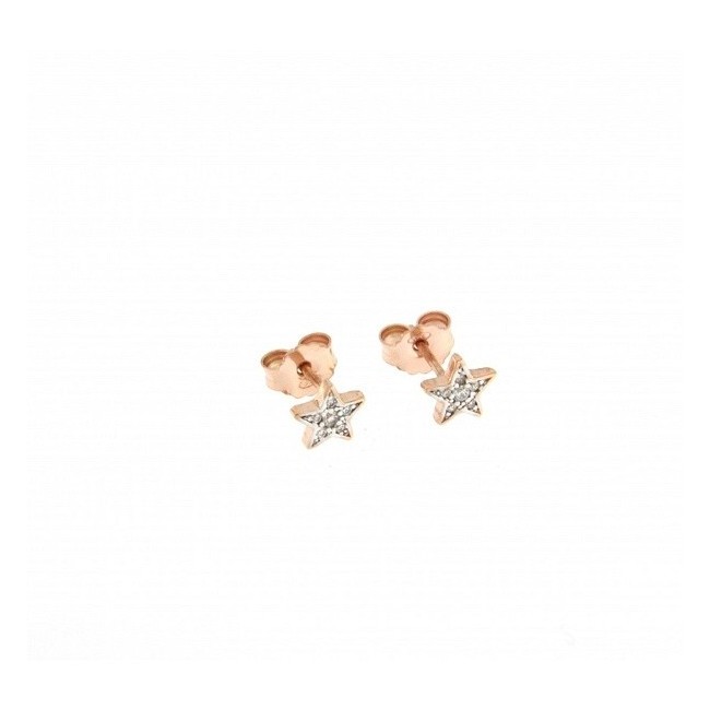 Rue Des Mille Earrings with star and zircons ORZ-W-LOB-MIC-STE