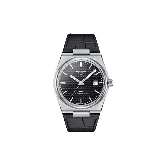 Orologio Tissot Prx Powermatic80 nero pelle - T1374071605100