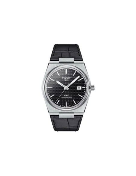 Tissot Prx Powermatic80 Uhr schwarzes Leder - T1374071605100