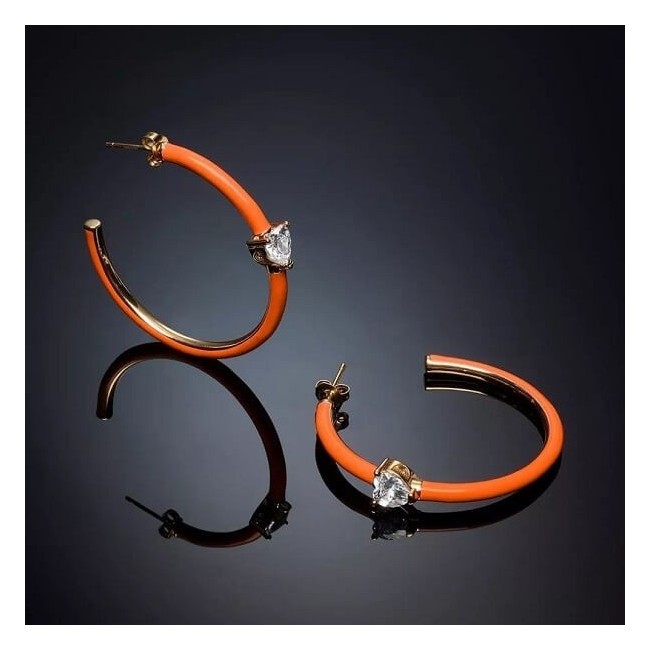 Love Parade orange Chiara Ferragni earrings with heart J19AVI21