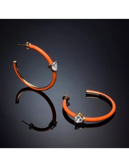 Love Parade orange Chiara Ferragni earrings with heart J19AVI21