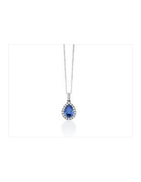 Miluna necklace with teardrop sapphire and diamonds - CLD4438