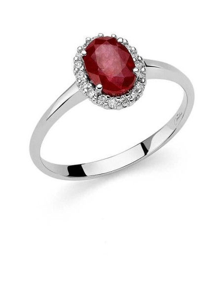 Miluna Ring aus Weißgold mit Rubin und Diamanten - LID3280