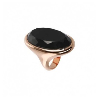 Anello Bronzallure rosè con onice nero ovale WSBZ01460BO-M