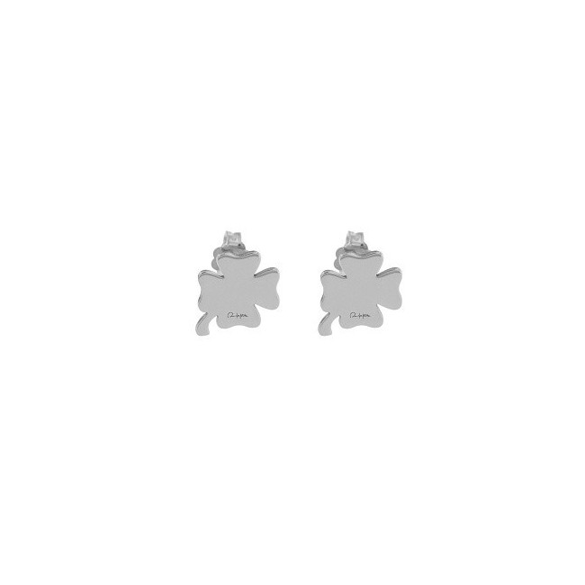 Rue Des Mille Silver Four-leaf Clover Earrings OR-LOBO-QUADR-RH