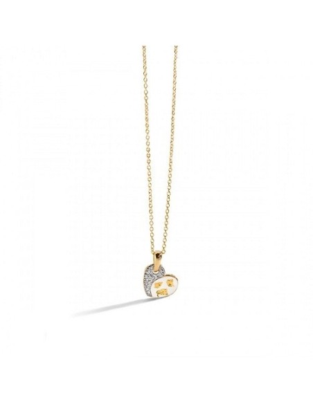 Rue Des Mille Choker necklace with heart and leaf - GRJ-01 FB