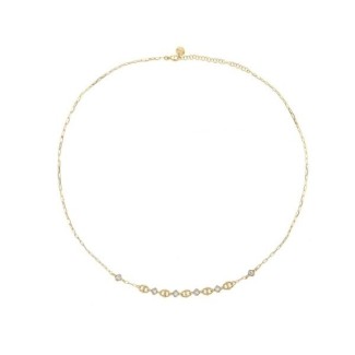 Rue Des Mille Necklace with marine links and studs GRZ-010M1