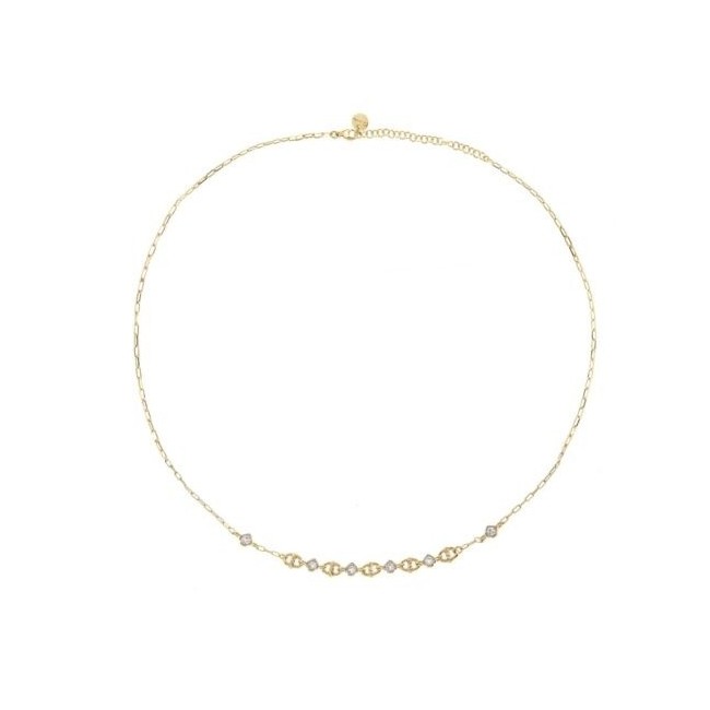 Rue Des Mille Necklace with marine links and studs GRZ-010M1
