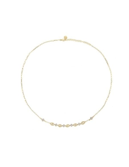 Rue Des Mille Necklace with marine links and studs GRZ-010M1