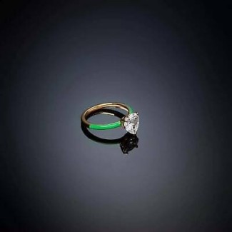 Love Parade green Chiara Ferragni ring with heart J19AVI37