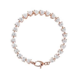 Bracciale Bronzallure Tennis bianco con cuori WSBZ02023.W-LG
